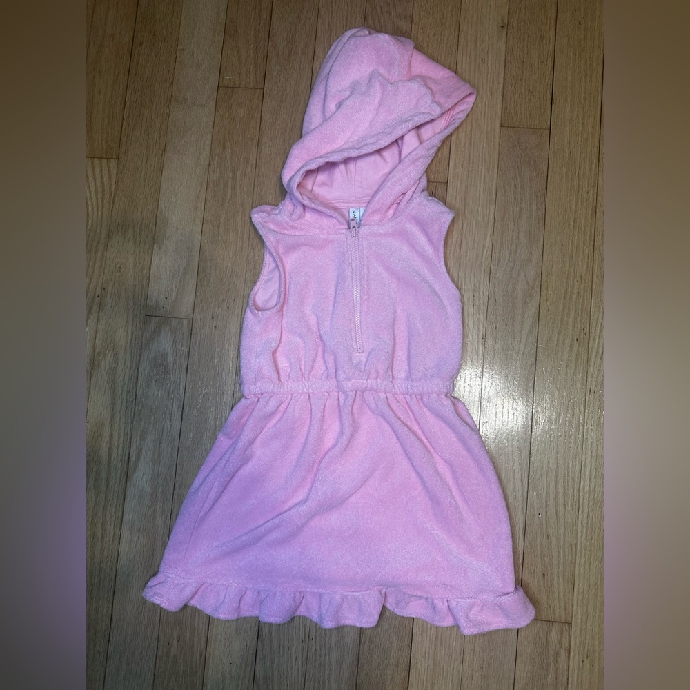 Janie and Jack Size: 3 Pink Hooded Terry Zip Dress/Cover Up